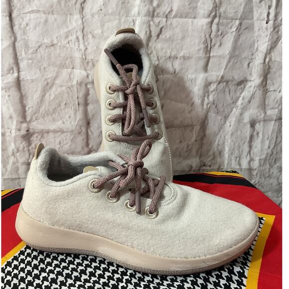 Allbirds Womens Cream Merino Wool Athletic Sneakers Size 7 Runner Up Mizzle - Picture 1 of 7